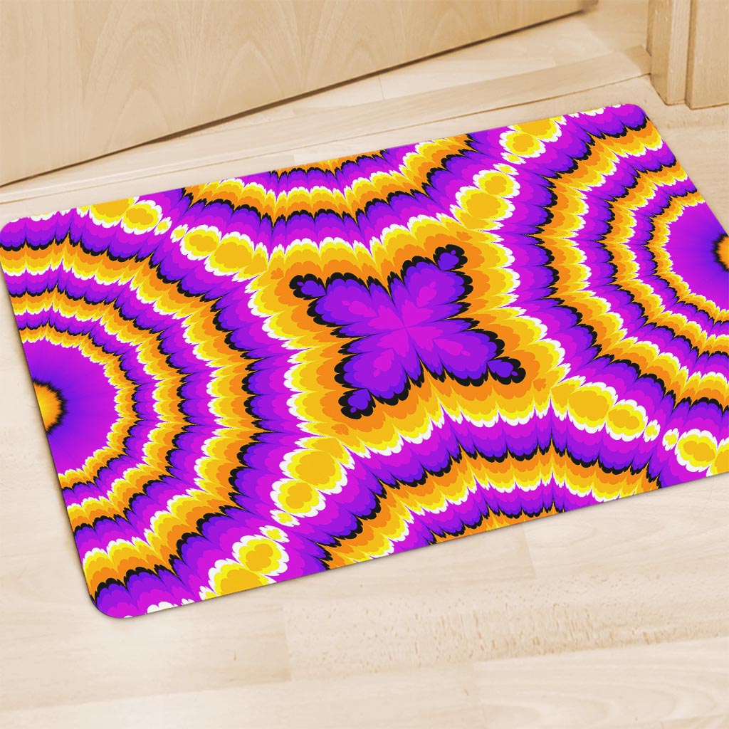 Yellow Explosion Moving Optical Illusion Polyester Doormat