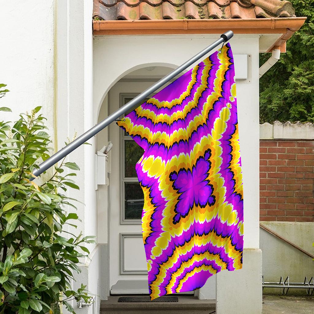 Yellow Explosion Moving Optical Illusion Polyester Flag