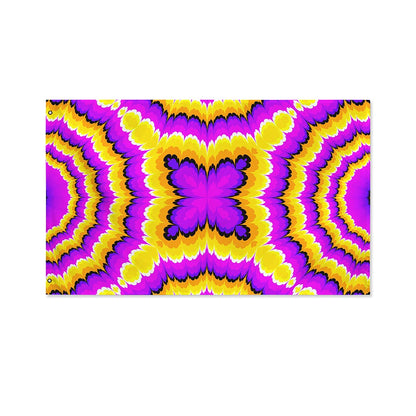 Yellow Explosion Moving Optical Illusion Polyester Flag