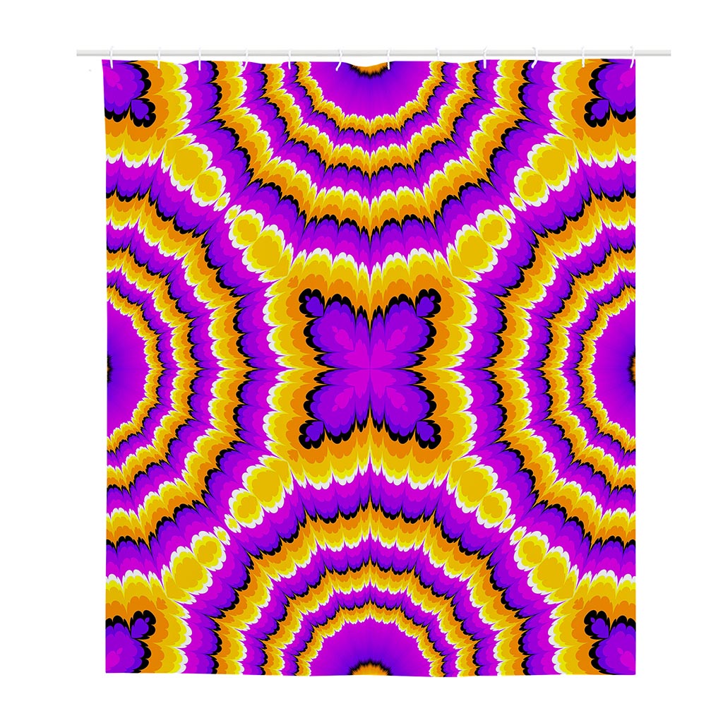 Yellow Explosion Moving Optical Illusion Polyester Shower Curtain