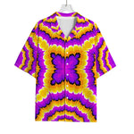 Yellow Explosion Moving Optical Illusion Rayon Hawaiian Shirt