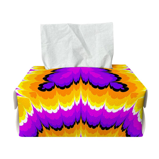 Yellow Explosion Moving Optical Illusion Rectangle Tissue Box Cover