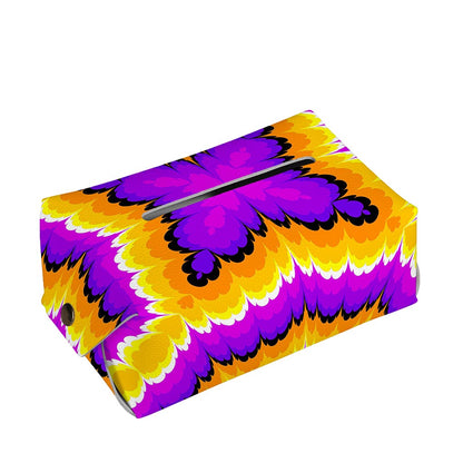 Yellow Explosion Moving Optical Illusion Rectangle Tissue Box Cover