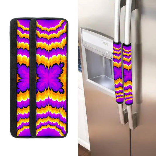 Yellow Explosion Moving Optical Illusion Refrigerator Handle Covers