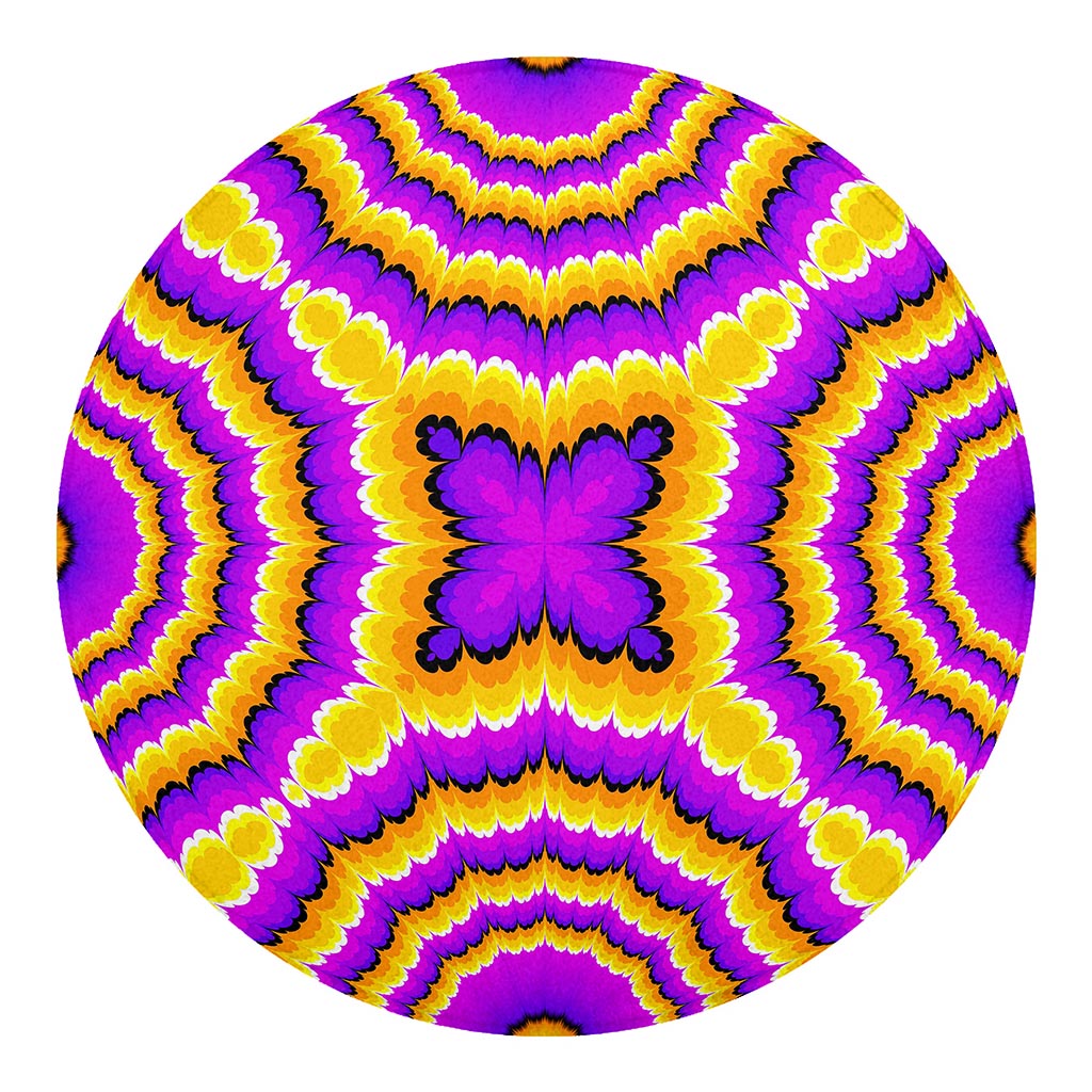 Yellow Explosion Moving Optical Illusion Round Blanket