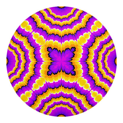 Yellow Explosion Moving Optical Illusion Round Blanket