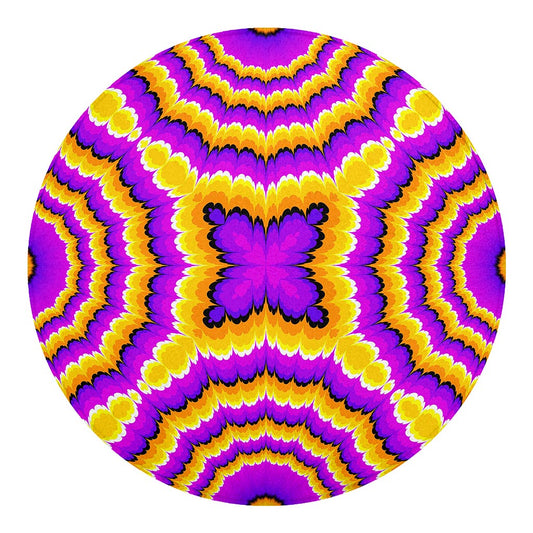Yellow Explosion Moving Optical Illusion Round Blanket