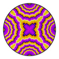 Yellow Explosion Moving Optical Illusion Round Floor Mat
