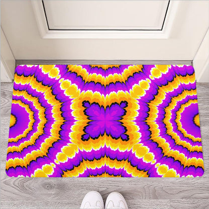 Yellow Explosion Moving Optical Illusion Rubber Doormat