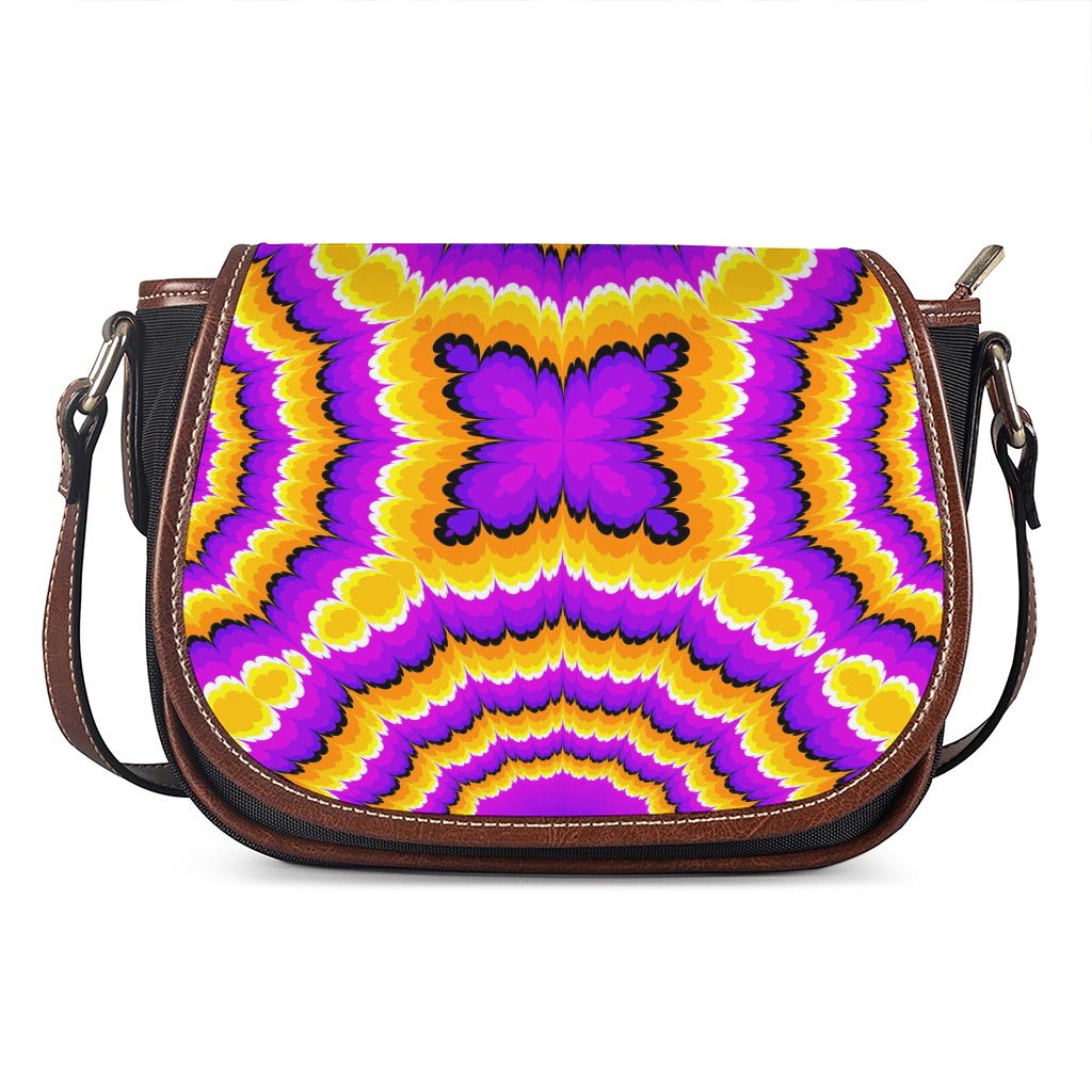 Yellow Explosion Moving Optical Illusion Saddle Bag