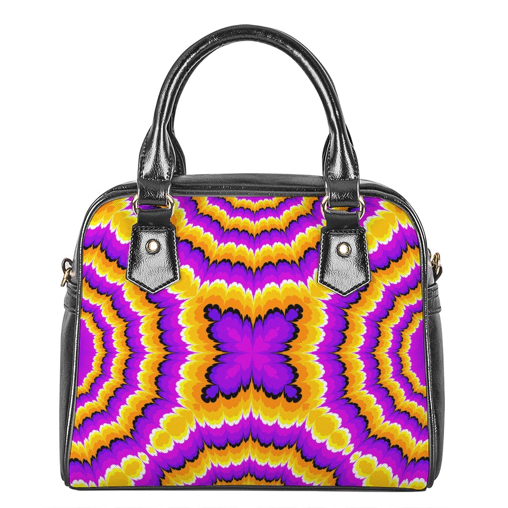 Yellow Explosion Moving Optical Illusion Shoulder Handbag
