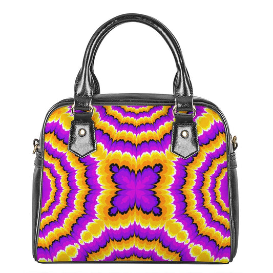 Yellow Explosion Moving Optical Illusion Shoulder Handbag