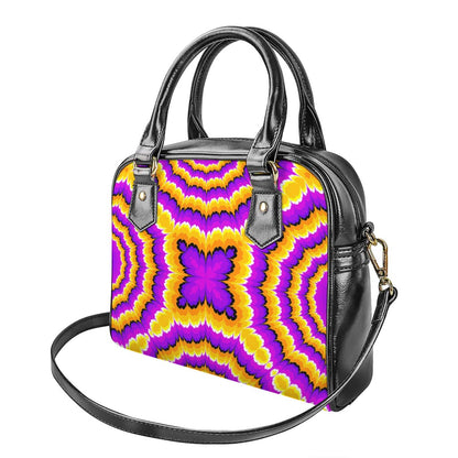Yellow Explosion Moving Optical Illusion Shoulder Handbag