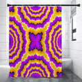 Yellow Explosion Moving Optical Illusion Shower Curtain
