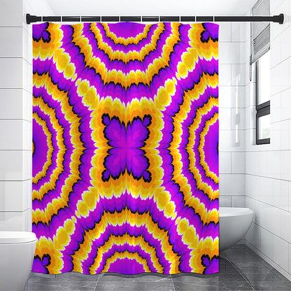 Yellow Explosion Moving Optical Illusion Shower Curtain