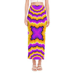 Yellow Explosion Moving Optical Illusion Side Slit Maxi Skirt