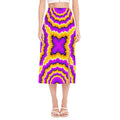 Yellow Explosion Moving Optical Illusion Side Slit Midi Skirt