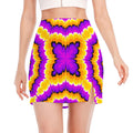 Yellow Explosion Moving Optical Illusion Side Slit Mini Skirt