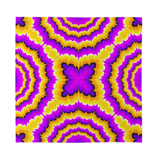 Yellow Explosion Moving Optical Illusion Silk Bandana