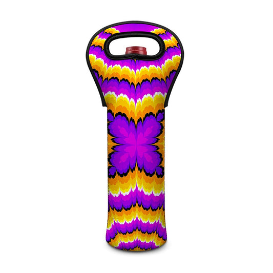 Yellow Explosion Moving Optical Illusion Single Neoprene Wine Tote
