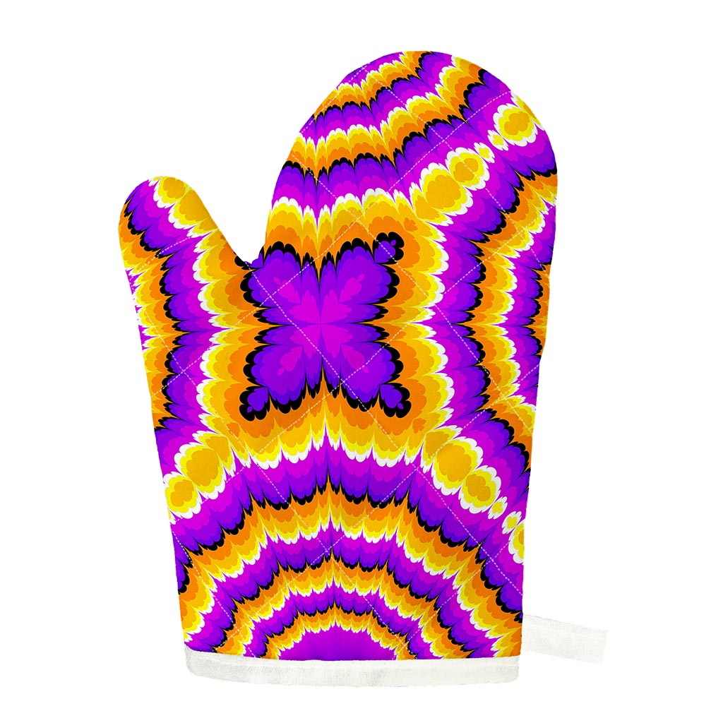 Yellow Explosion Moving Optical Illusion Single Oven Mitt