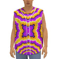 Yellow Explosion Moving Optical Illusion Sleeveless Baseball Jersey
