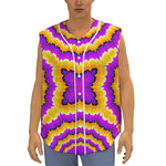 Yellow Explosion Moving Optical Illusion Sleeveless Baseball Jersey