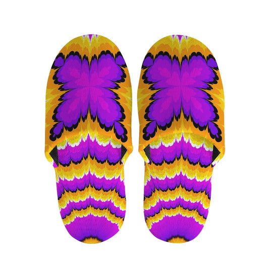 Yellow Explosion Moving Optical Illusion Slippers