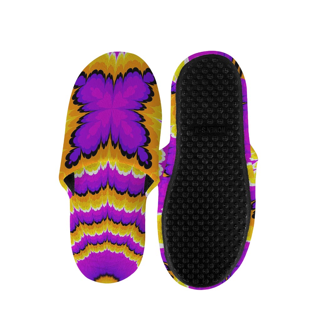 Yellow Explosion Moving Optical Illusion Slippers