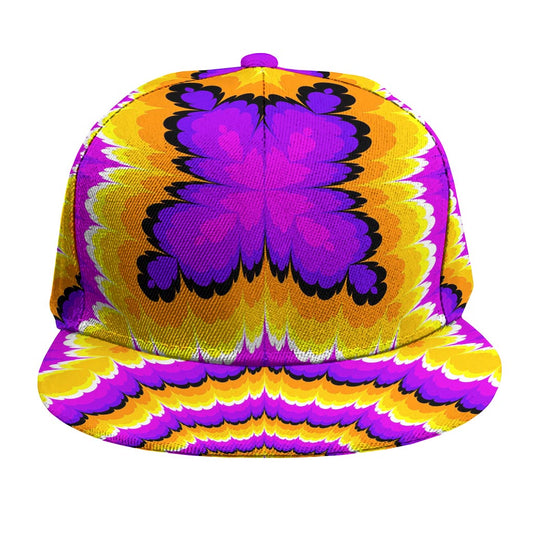 Yellow Explosion Moving Optical Illusion Snapback Cap