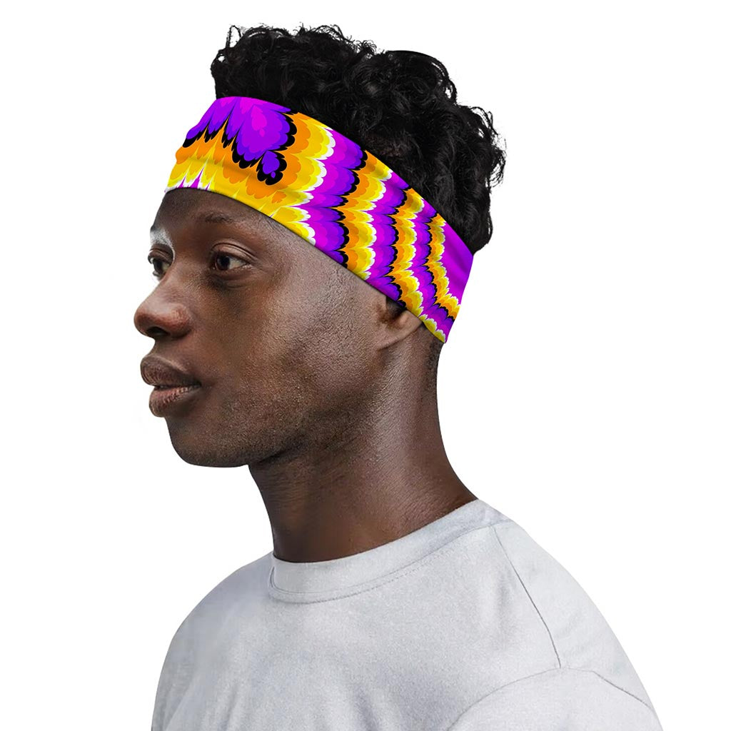 Yellow Explosion Moving Optical Illusion Sports Headband