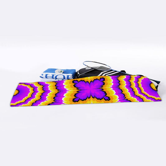 Yellow Explosion Moving Optical Illusion Sports Towel