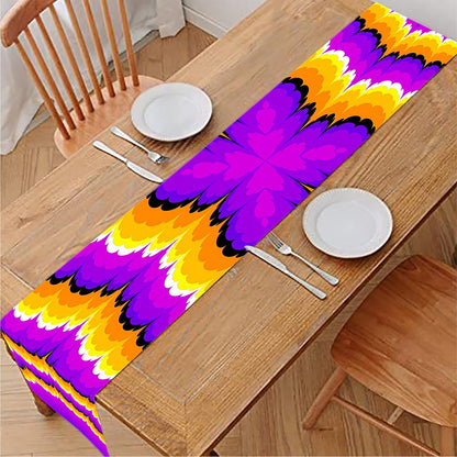 Yellow Explosion Moving Optical Illusion Table Runner