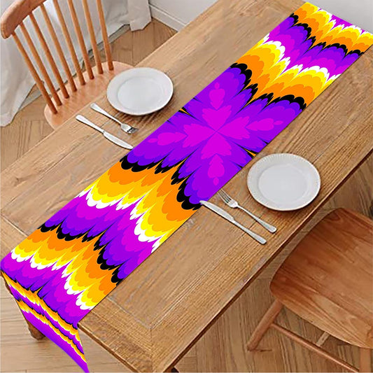 Yellow Explosion Moving Optical Illusion Table Runner