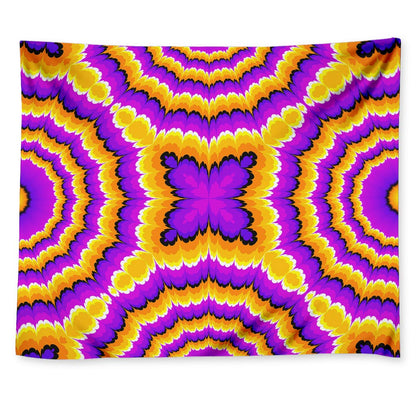 Yellow Explosion Moving Optical Illusion Tapestry