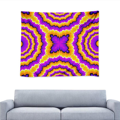 Yellow Explosion Moving Optical Illusion Tapestry