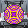 Yellow Explosion Moving Optical Illusion Tire Cover