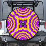 Yellow Explosion Moving Optical Illusion Tire Cover With Camera Hole