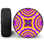 Yellow Explosion Moving Optical Illusion Tire Cover With Camera Hole