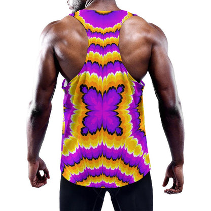 Yellow Explosion Moving Optical Illusion Training Tank Top
