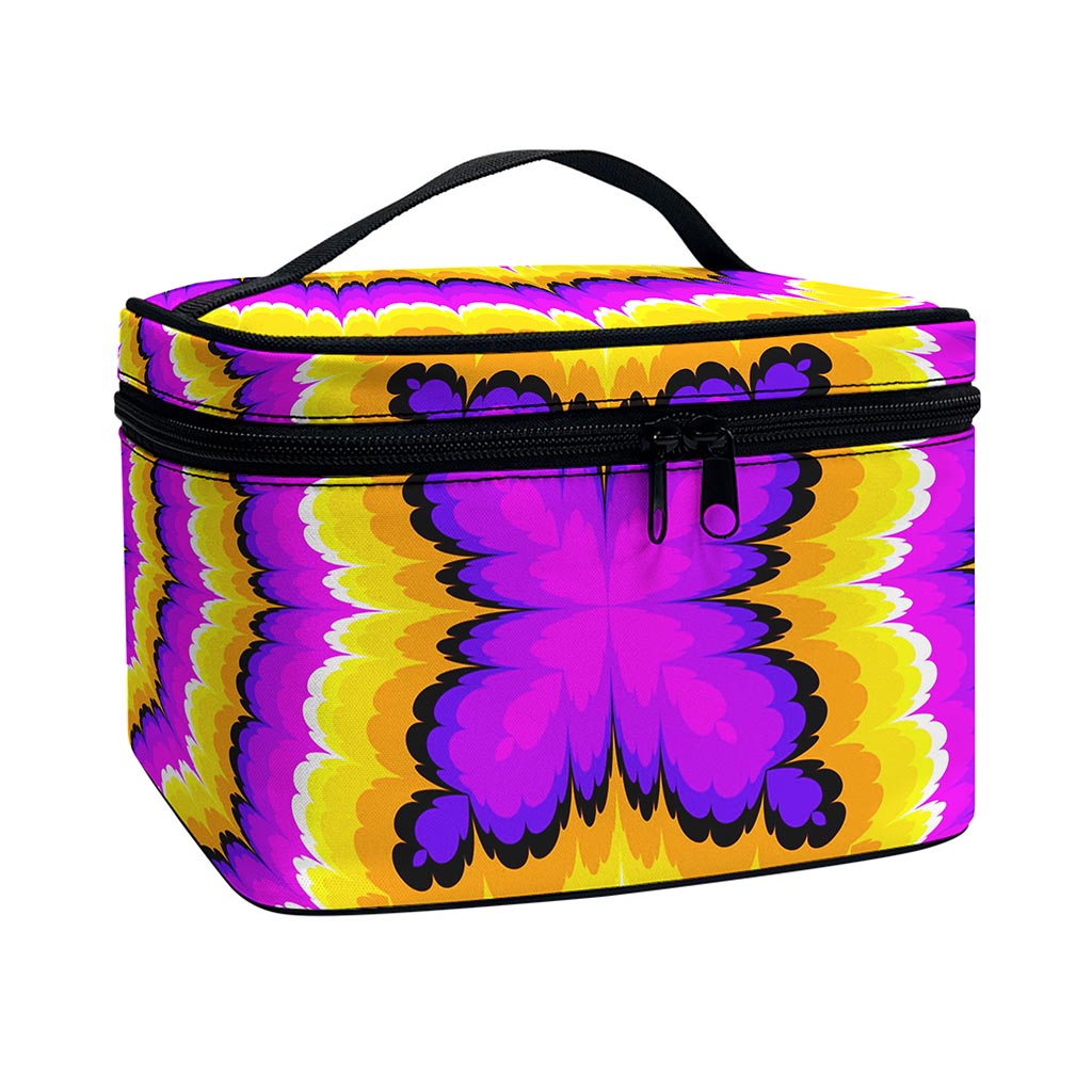 Yellow Explosion Moving Optical Illusion Travel Makeup Bag