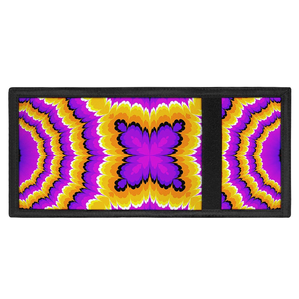 Yellow Explosion Moving Optical Illusion Trifold Wallet