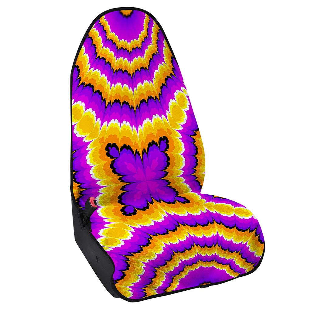 Yellow Explosion Moving Optical Illusion Waterproof Car Seat Cover