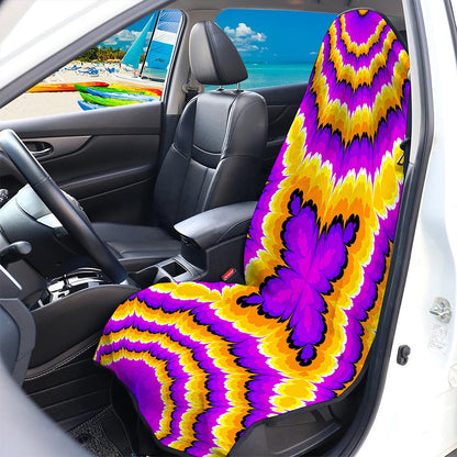 Yellow Explosion Moving Optical Illusion Waterproof Car Seat Cover