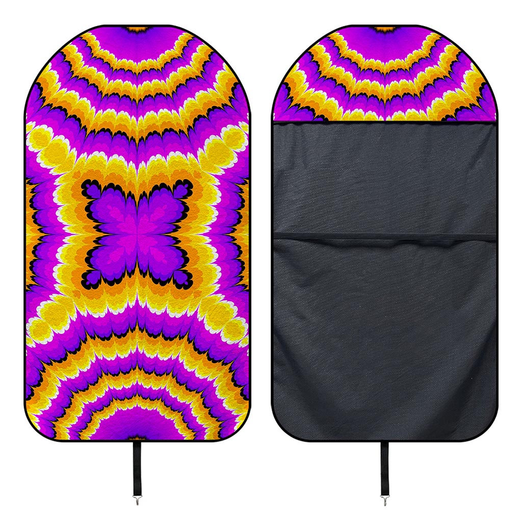 Yellow Explosion Moving Optical Illusion Waterproof Car Seat Cover