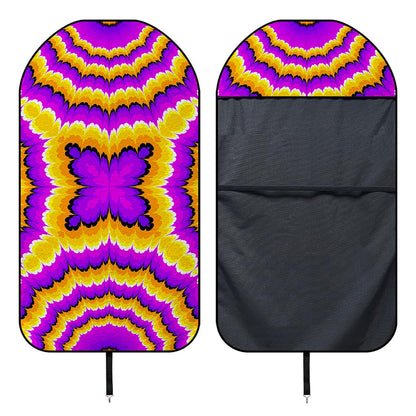 Yellow Explosion Moving Optical Illusion Waterproof Car Seat Cover