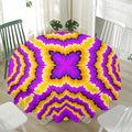 Yellow Explosion Moving Optical Illusion Waterproof Round Tablecloth