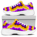 Yellow Explosion Moving Optical Illusion White Chunky Shoes