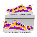 Yellow Explosion Moving Optical Illusion White Running Shoes