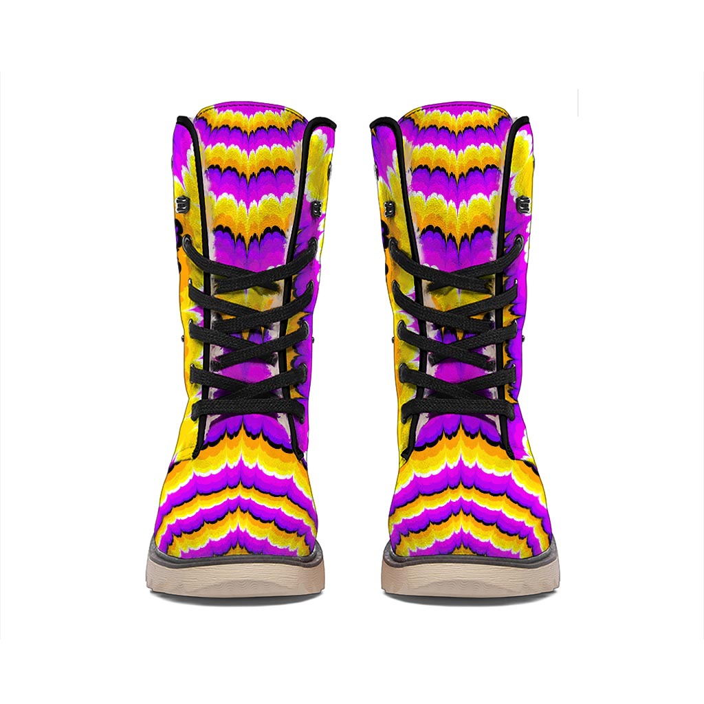 Yellow Explosion Moving Optical Illusion Winter Boots